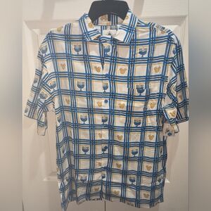 NWT, Disney, Mickey mouse icon, Hanukkah, button up , woven shirt- men's small